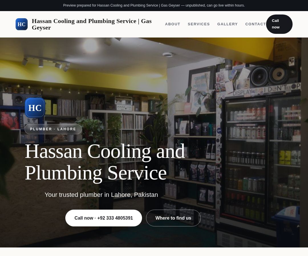 Hassan Cooling and Plumbing Service | Gas Geyser