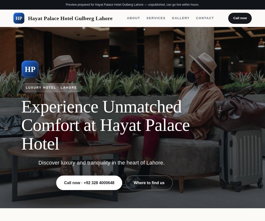 Hayat Palace Hotel Gulberg Lahore
