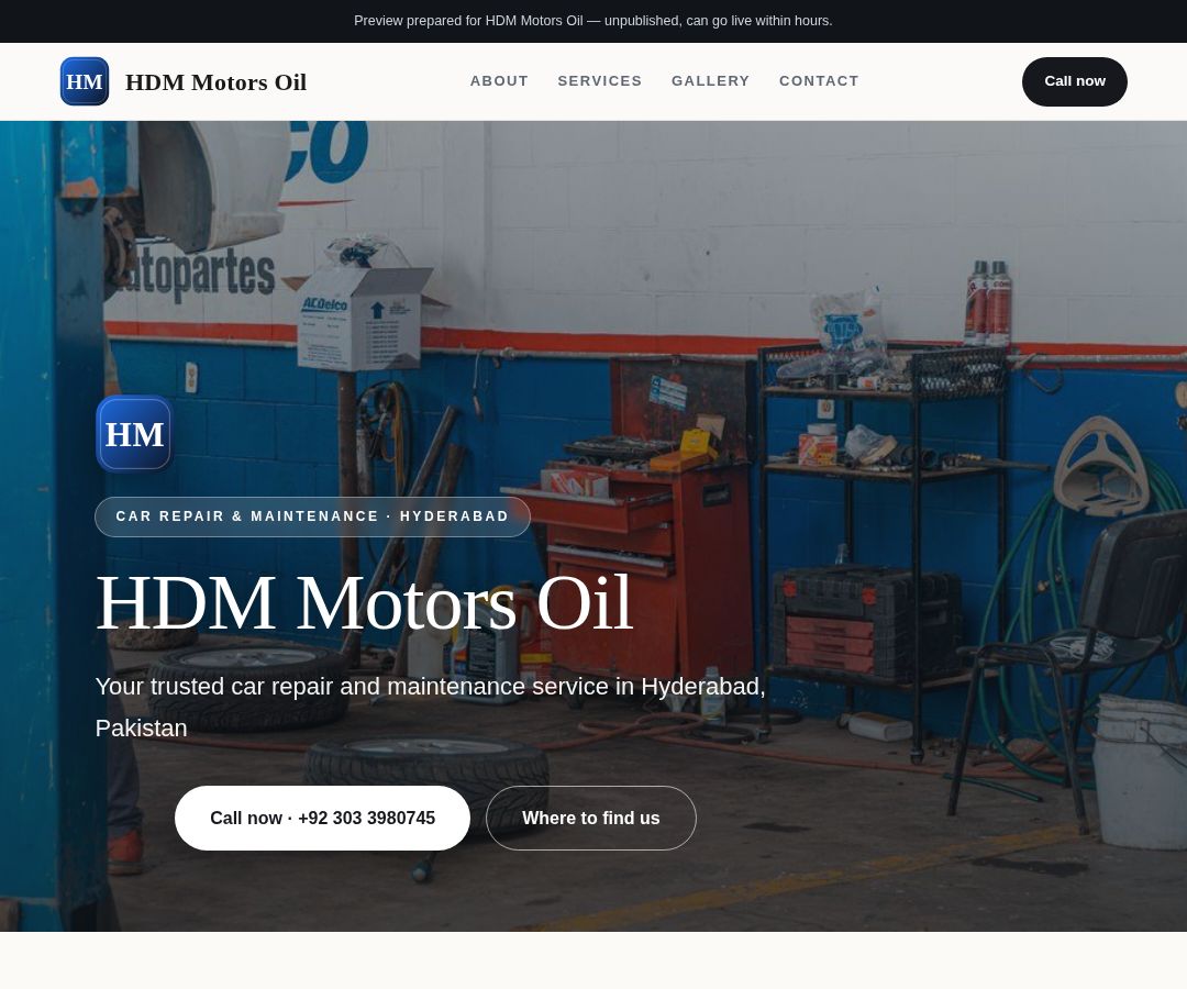 HDM Motors Oil