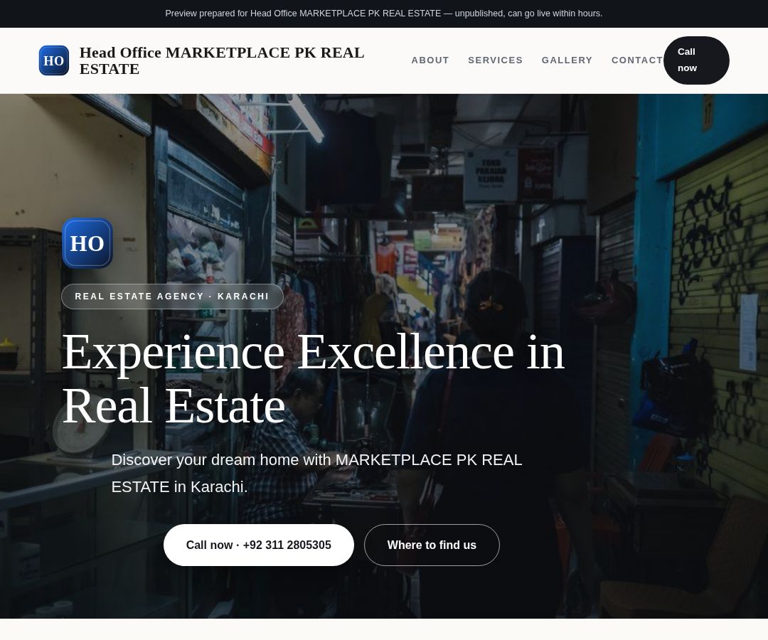 Head Office MARKETPLACE PK REAL ESTATE