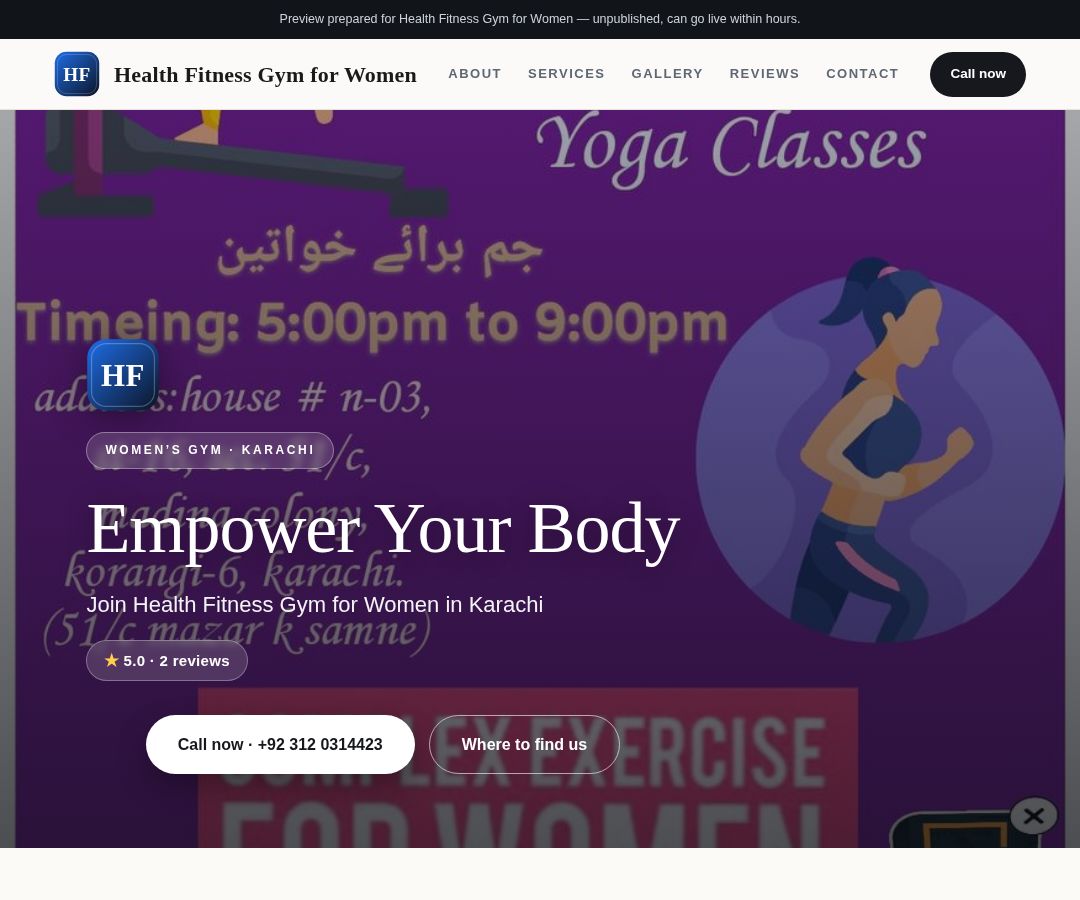 Health Fitness Gym for Women
