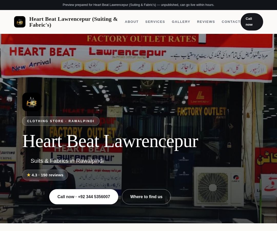 Heart Beat Lawrencepur (Suiting & Fabric's)