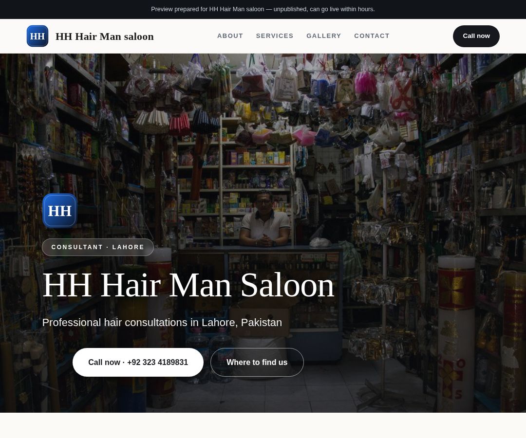 HH Hair Man saloon