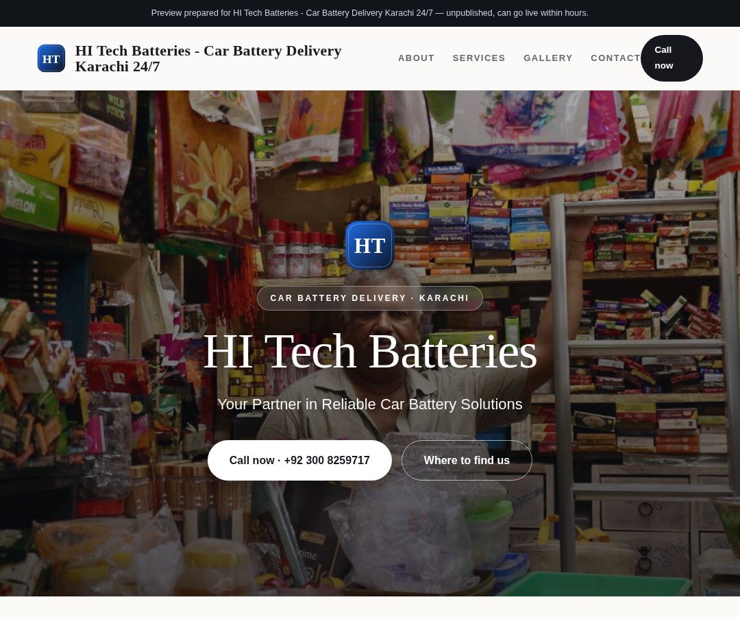 HI Tech Batteries - Car Battery Delivery Karachi 24/7