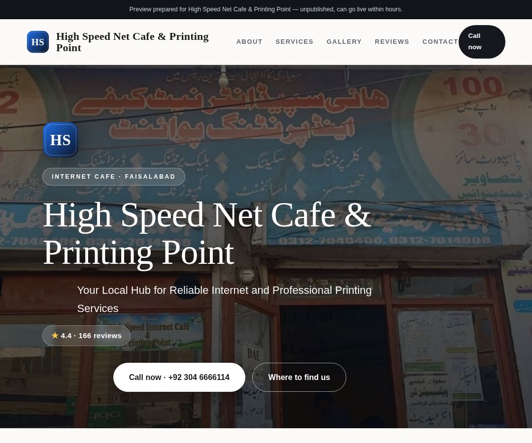 High Speed Net Cafe & Printing Point