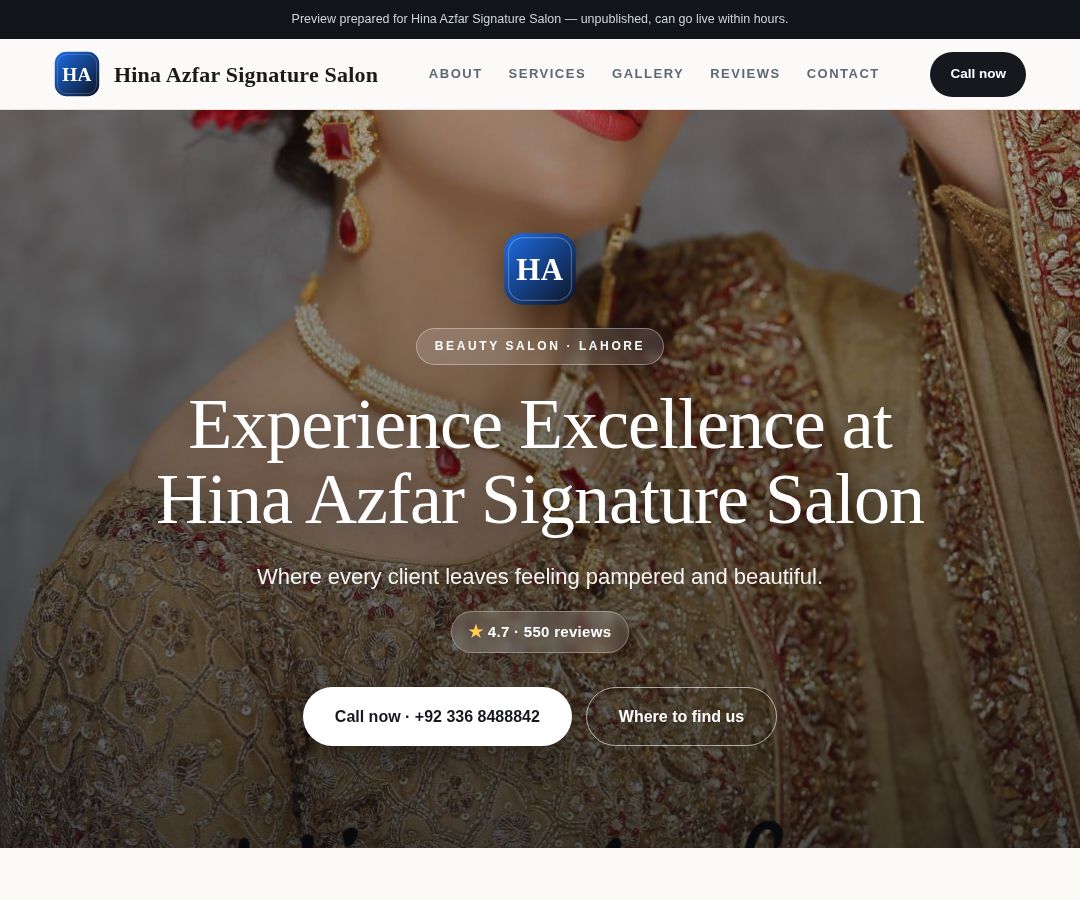 Hina Azfar Signature Salon