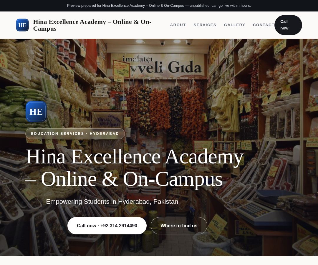 Hina Excellence Academy – Online & On-Campus