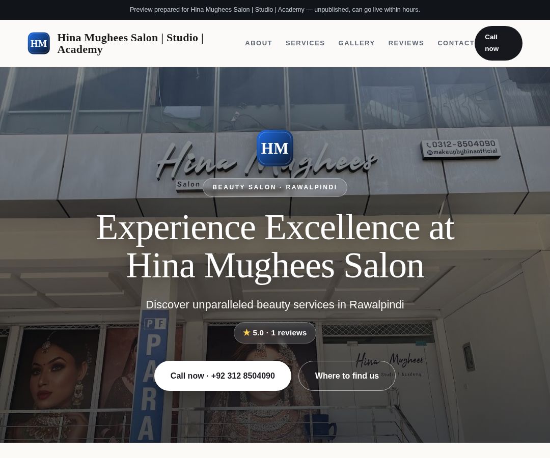 Hina Mughees Salon | Studio | Academy