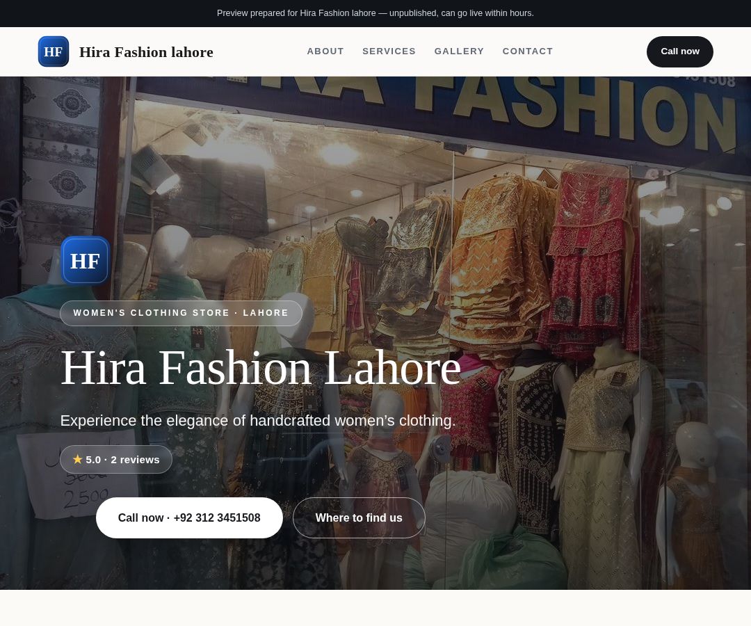 Hira Fashion lahore