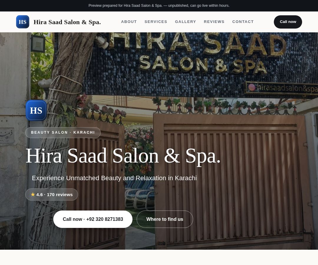 Hira Saad Salon & Spa.