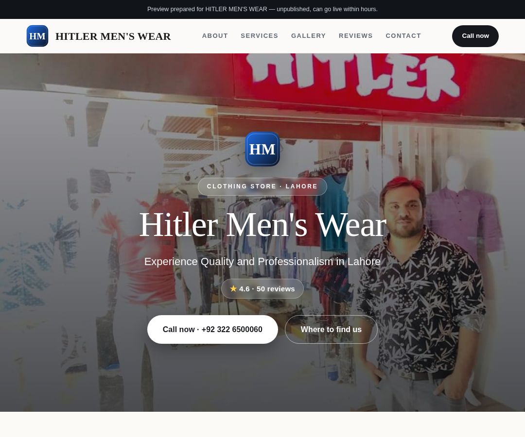 HITLER MEN'S WEAR