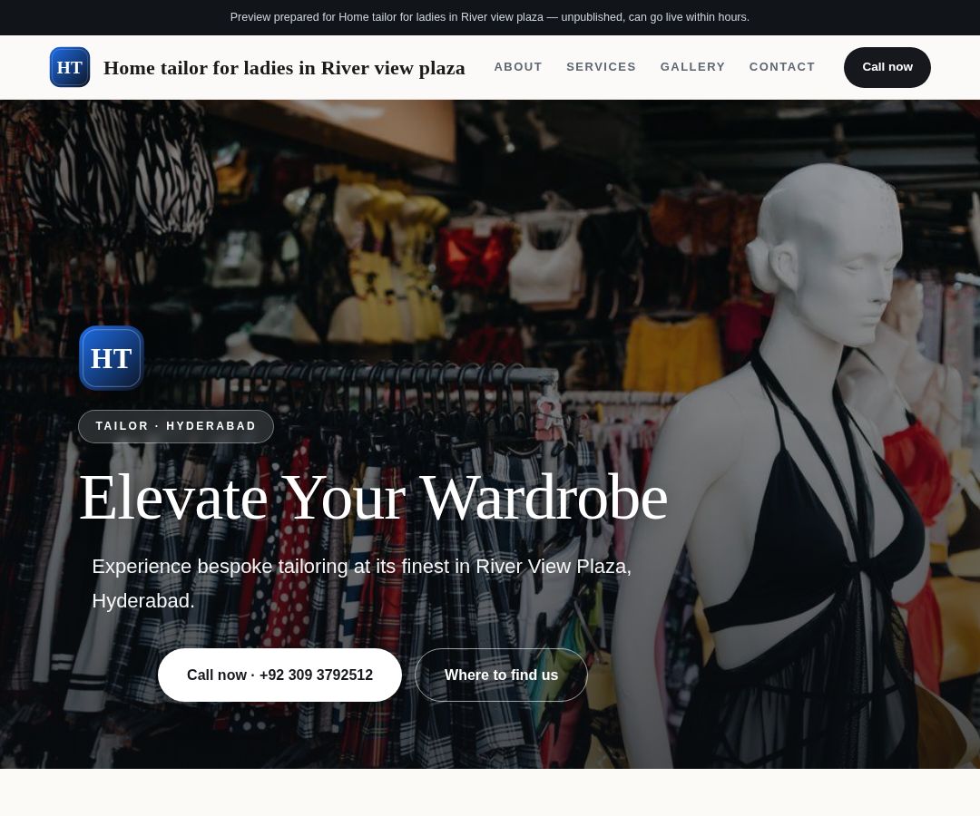 Home tailor for ladies in River view plaza