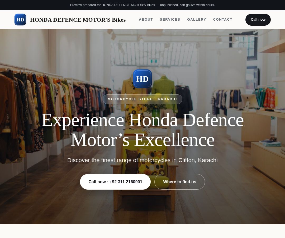 HONDA DEFENCE MOTOR'S Bikes