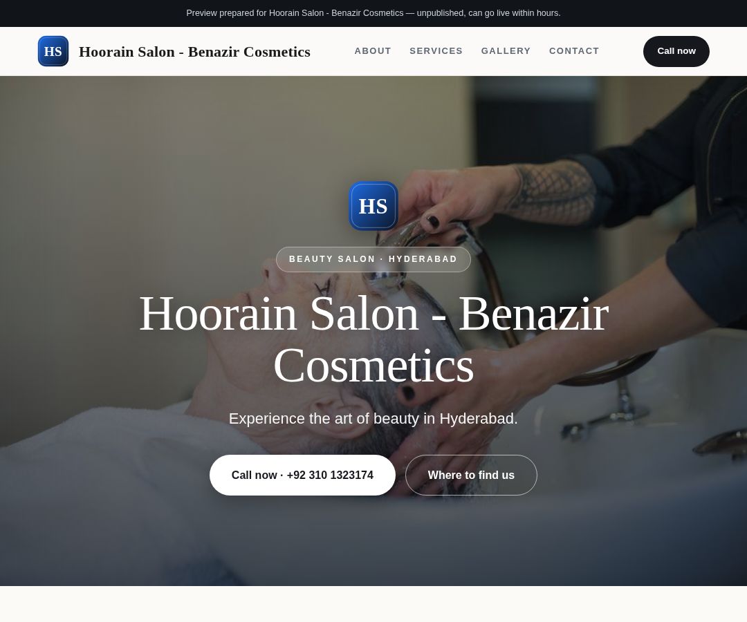 Hoorain Salon - Benazir Cosmetics