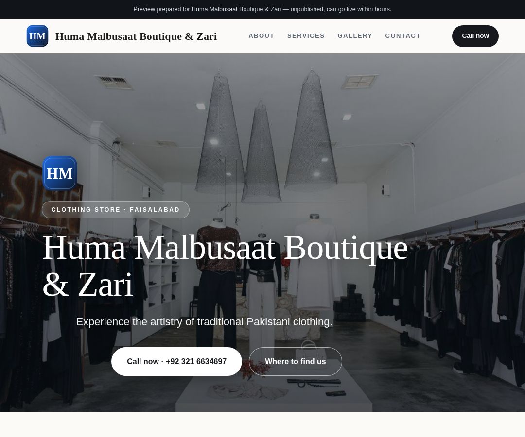 Huma Malbusaat Boutique & Zari