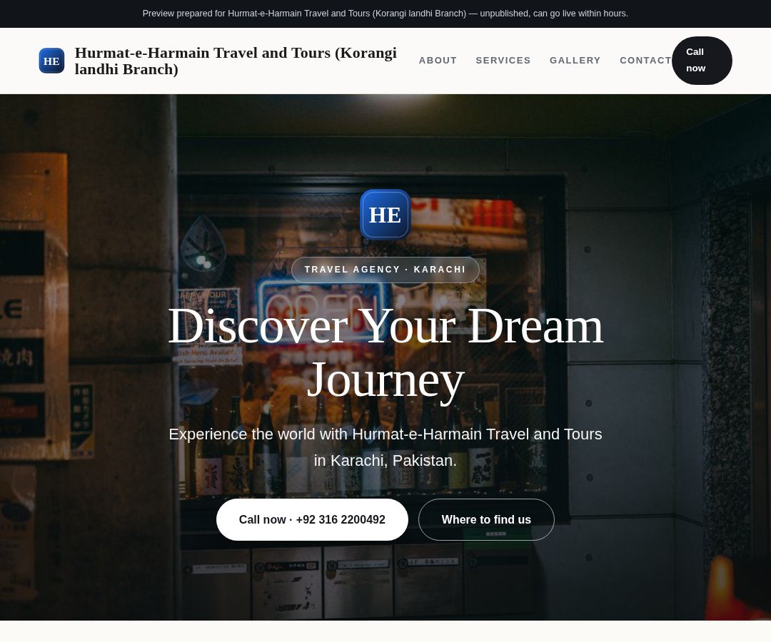 Hurmat-e-Harmain Travel and Tours (Korangi landhi Branch)