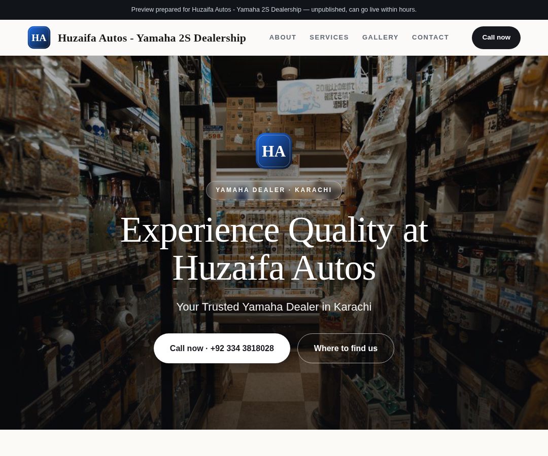 Huzaifa Autos - Yamaha 2S Dealership