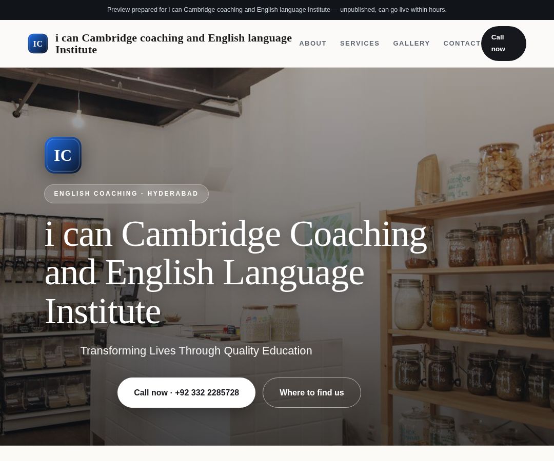 i can Cambridge coaching and English language Institute