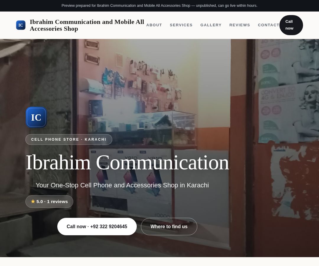 Ibrahim Communication and Mobile All Accessories Shop