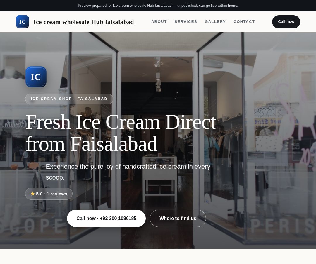 Ice cream wholesale Hub faisalabad