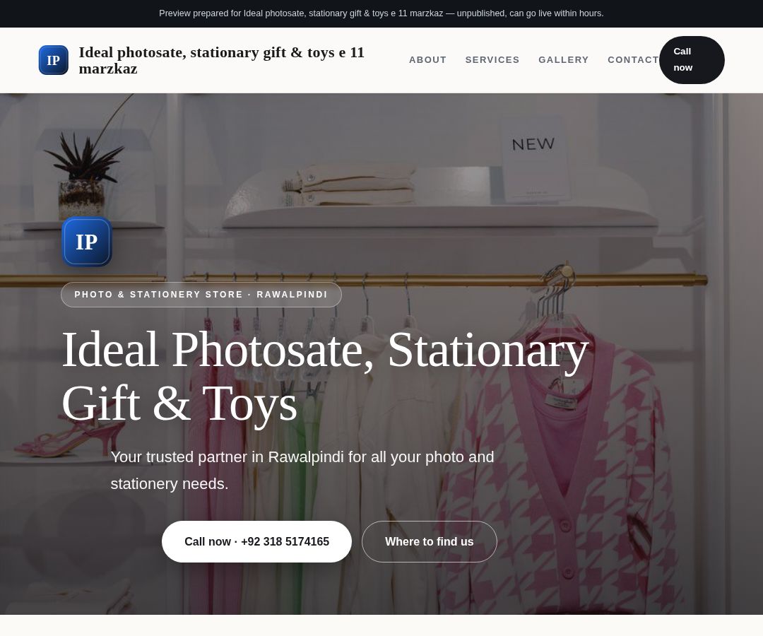 Ideal photosate, stationary gift & toys e 11 marzkaz