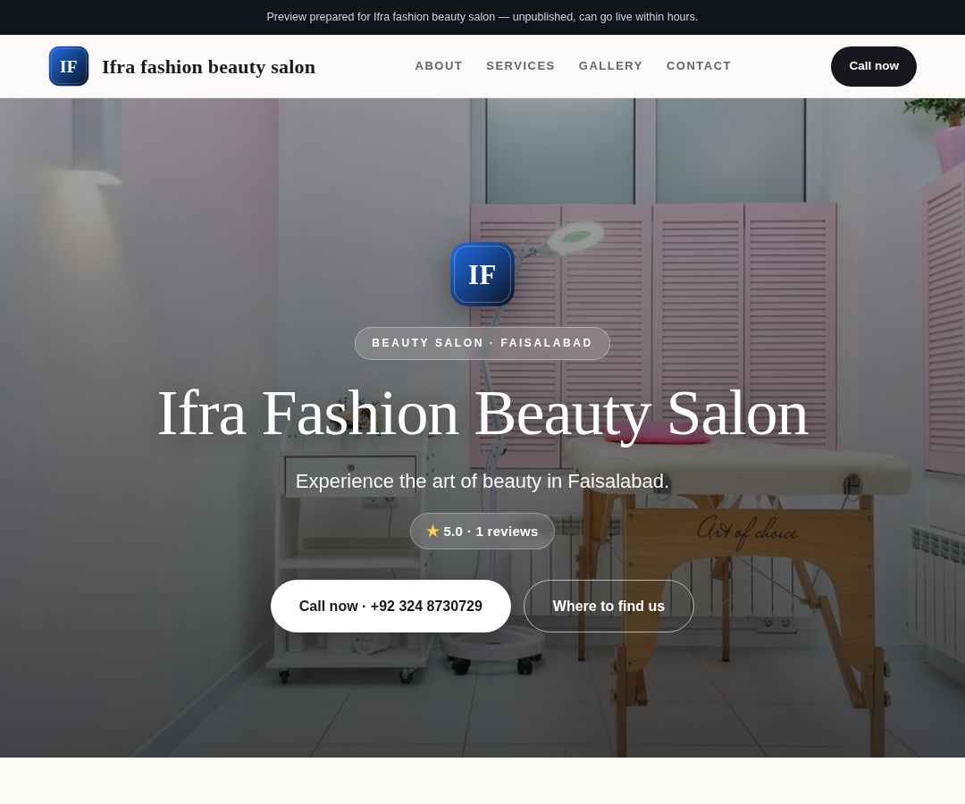 Ifra fashion beauty salon