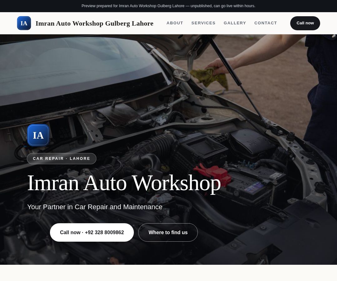 Imran Auto Workshop Gulberg Lahore