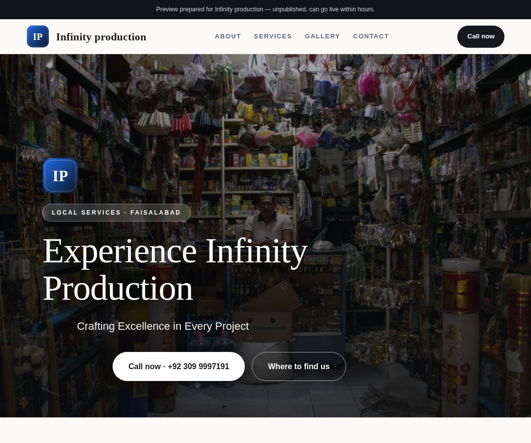 Infinity production