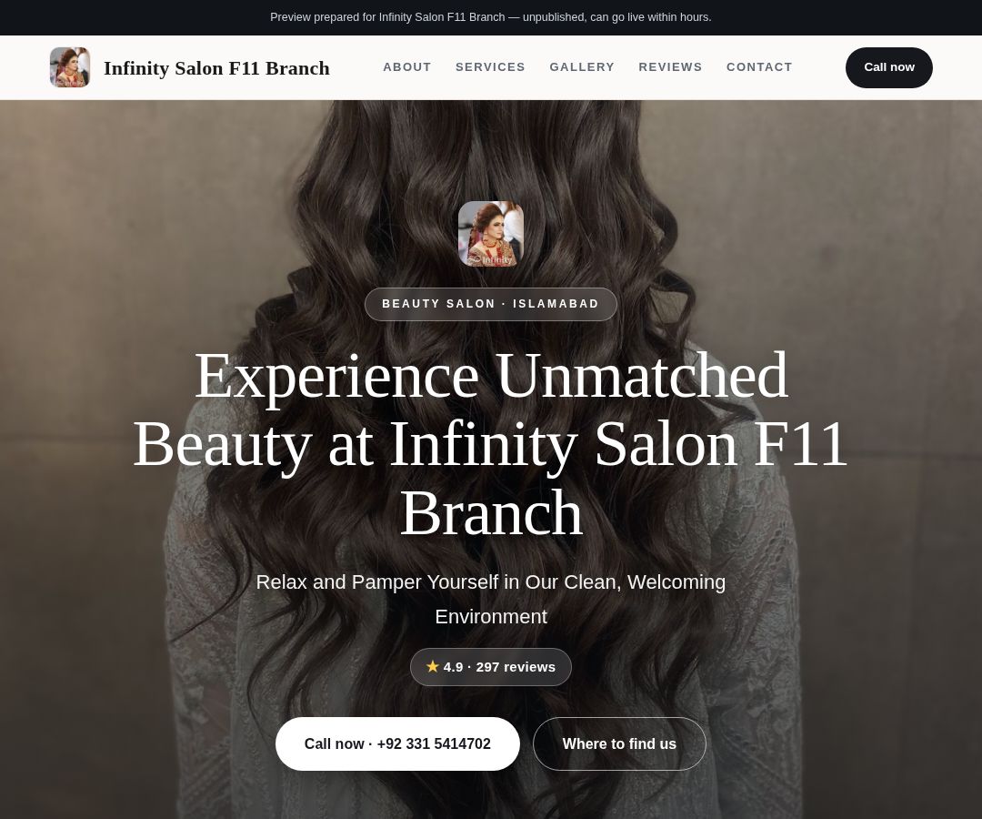 Infinity Salon F11 Branch