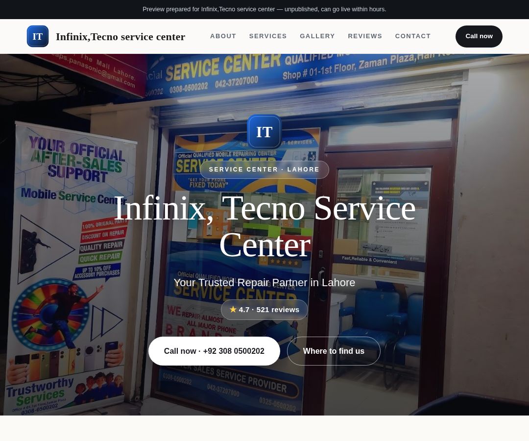 Infinix,Tecno service center