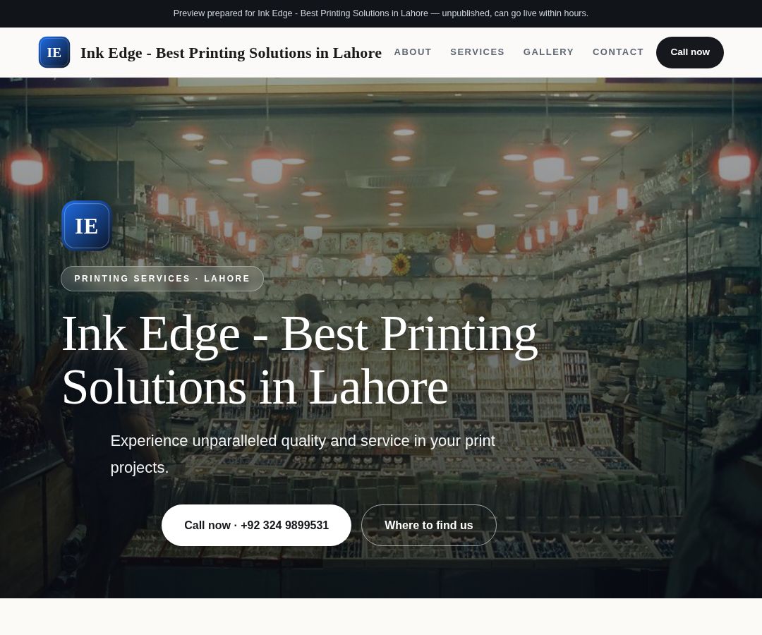 Ink Edge - Best Printing Solutions in Lahore
