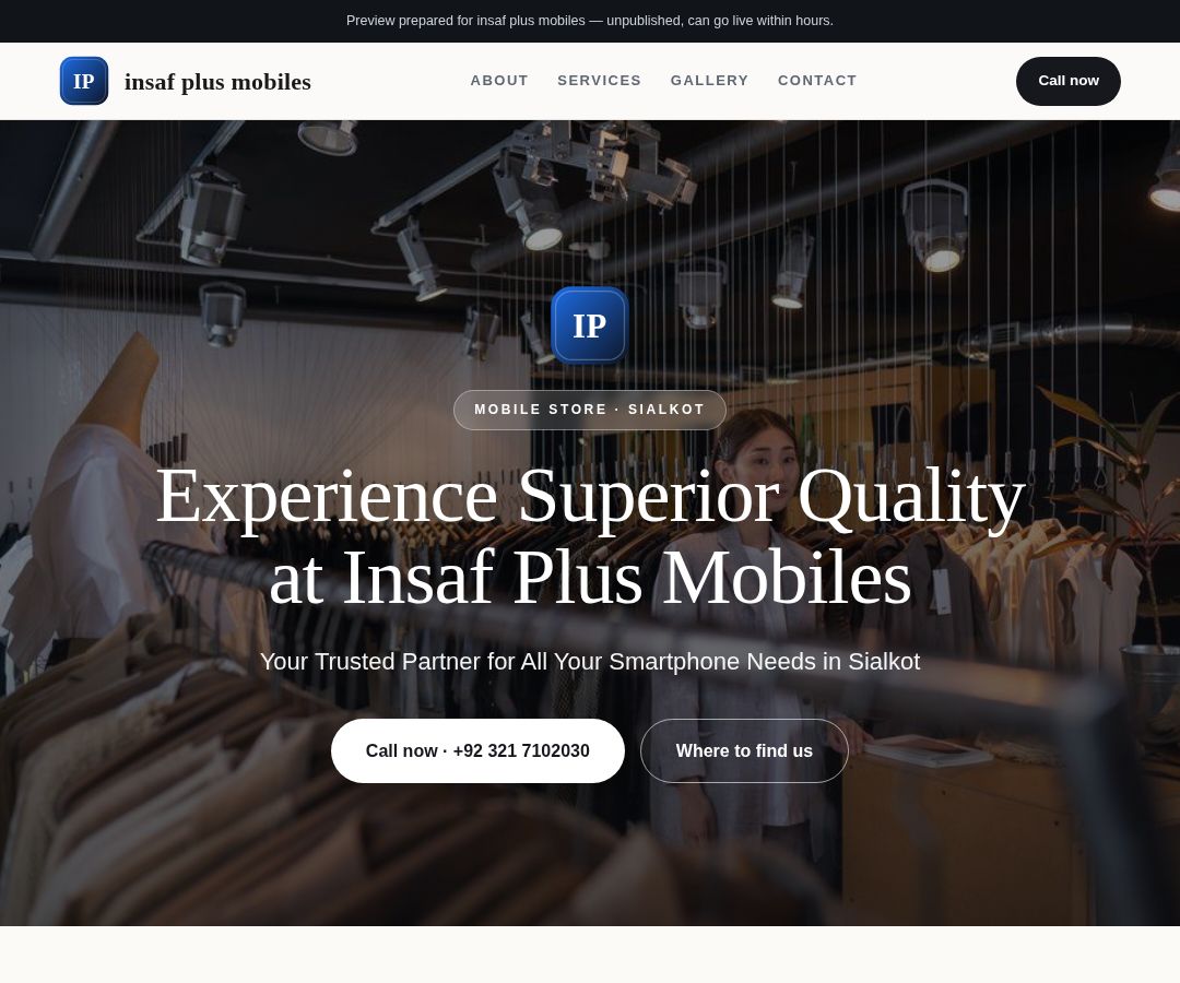 insaf plus mobiles
