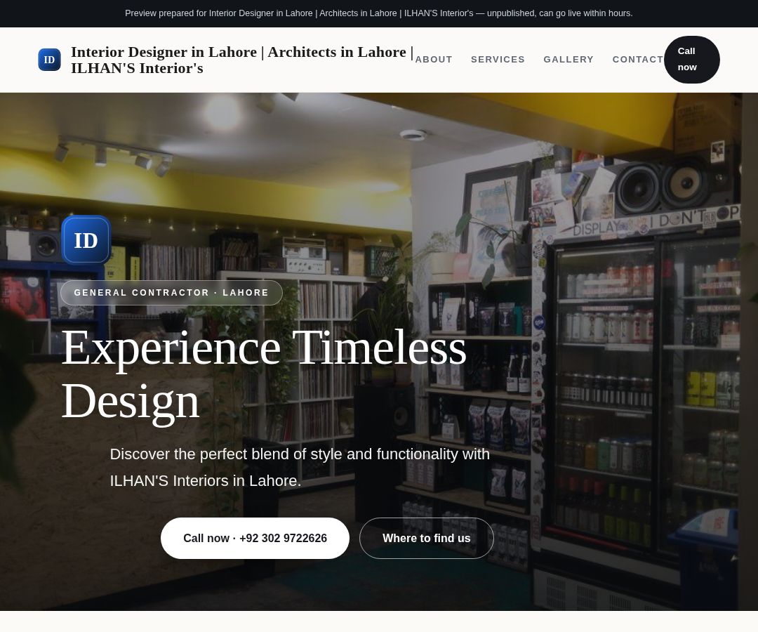 Interior Designer in Lahore | Architects in Lahore | ILHAN'S Interior's