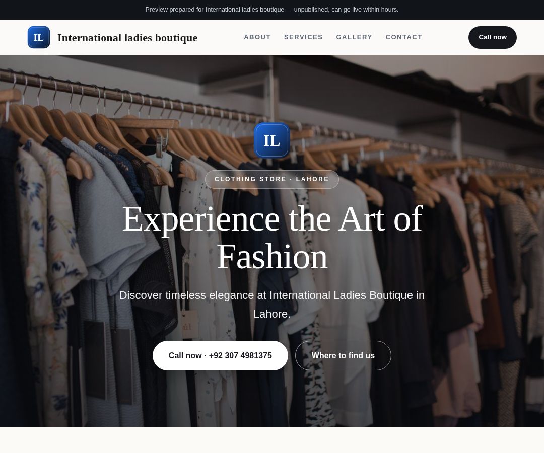 International ladies boutique