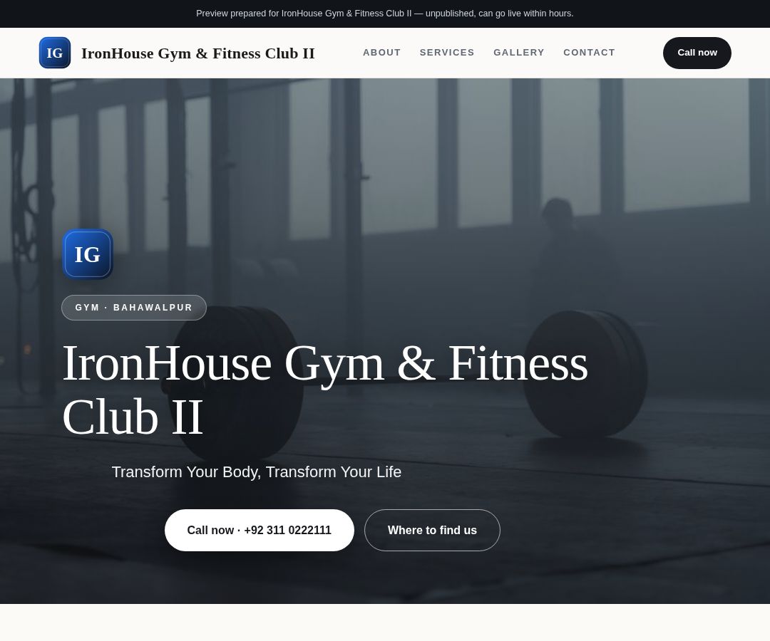 IronHouse Gym & Fitness Club II