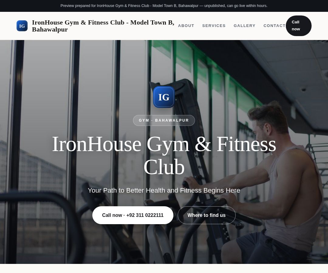 IronHouse Gym & Fitness Club - Model Town B, Bahawalpur