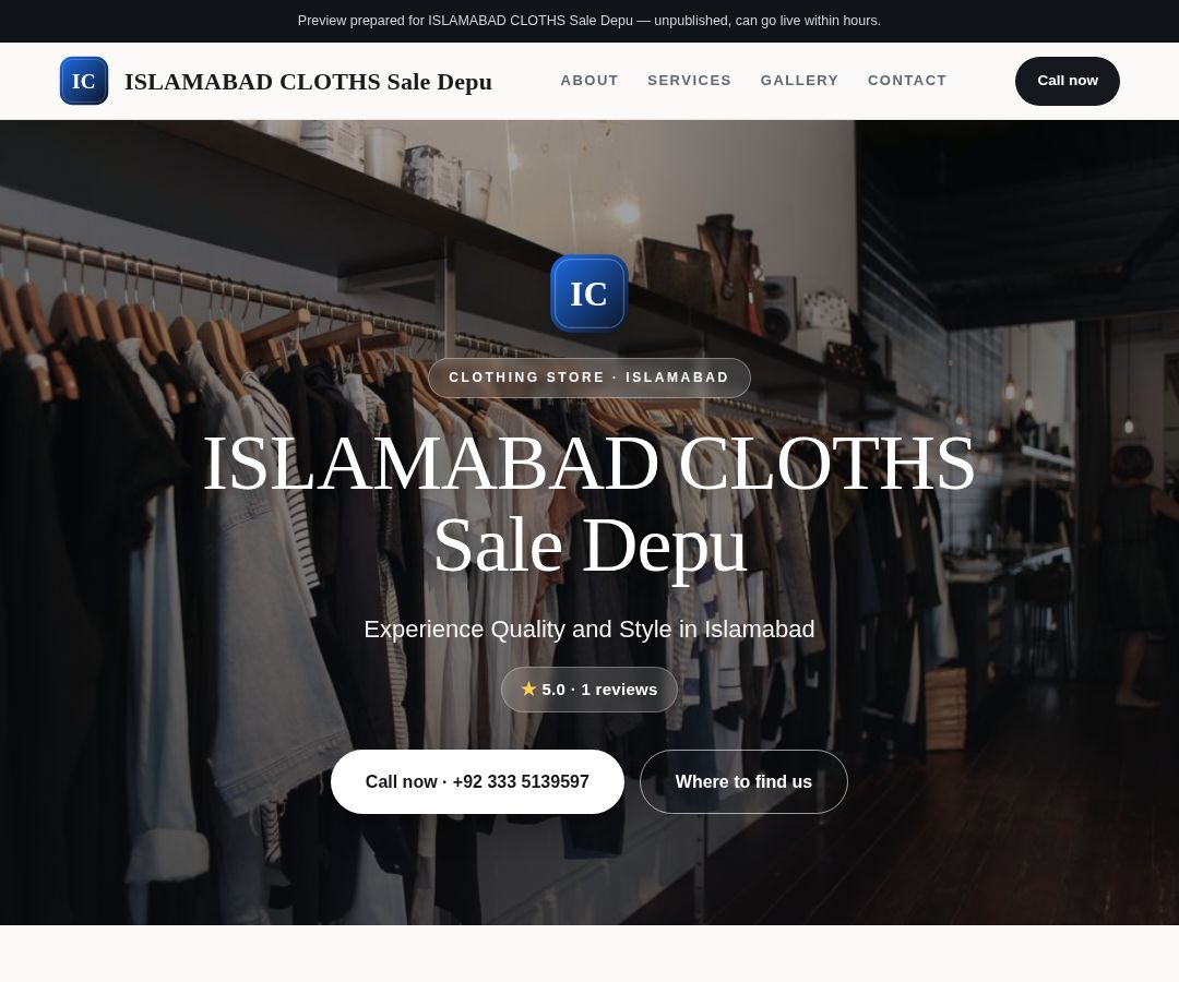 ISLAMABAD CLOTHS Sale Depu