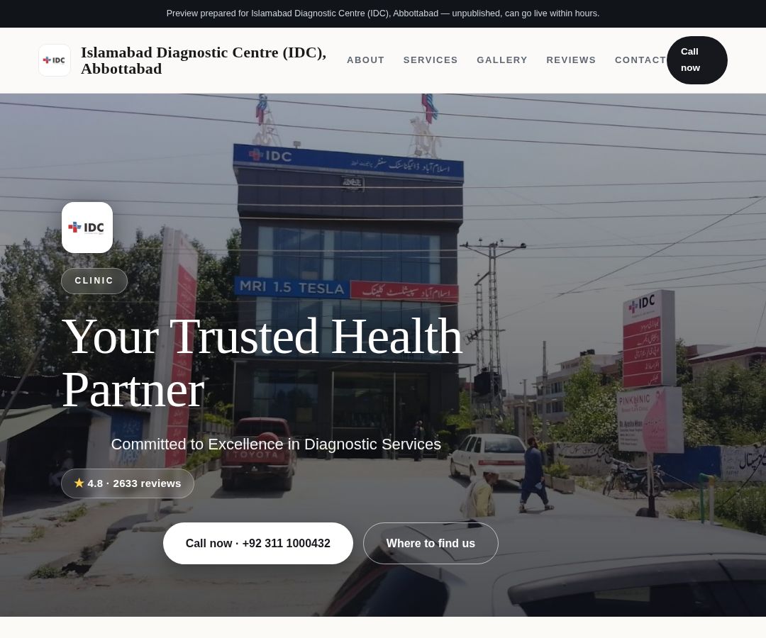 Islamabad Diagnostic Centre (IDC), Abbottabad