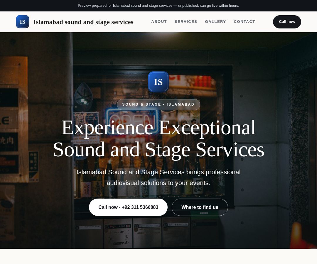 Islamabad sound and stage services