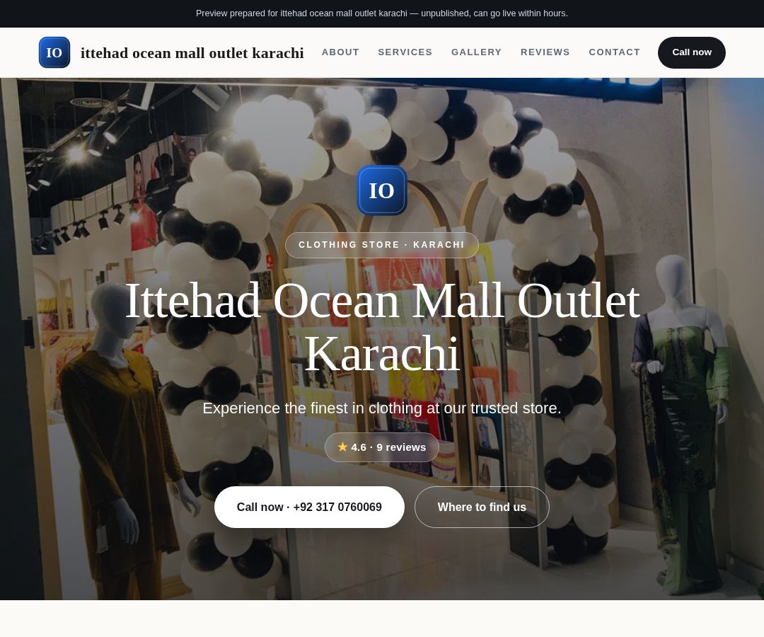 ittehad ocean mall outlet karachi