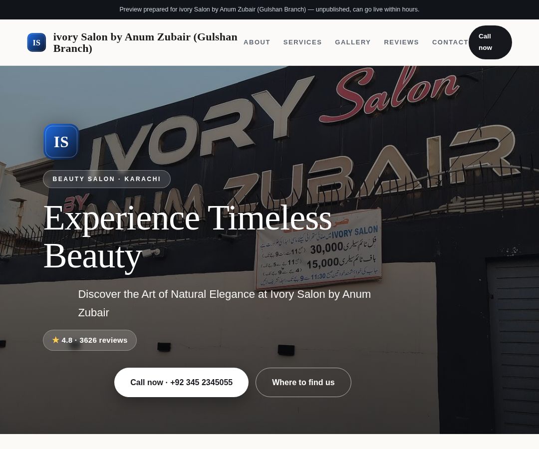 ivory Salon by Anum Zubair (Gulshan Branch)