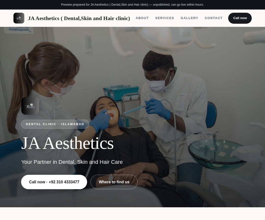 JA Aesthetics ( Dental,Skin and Hair clinic)