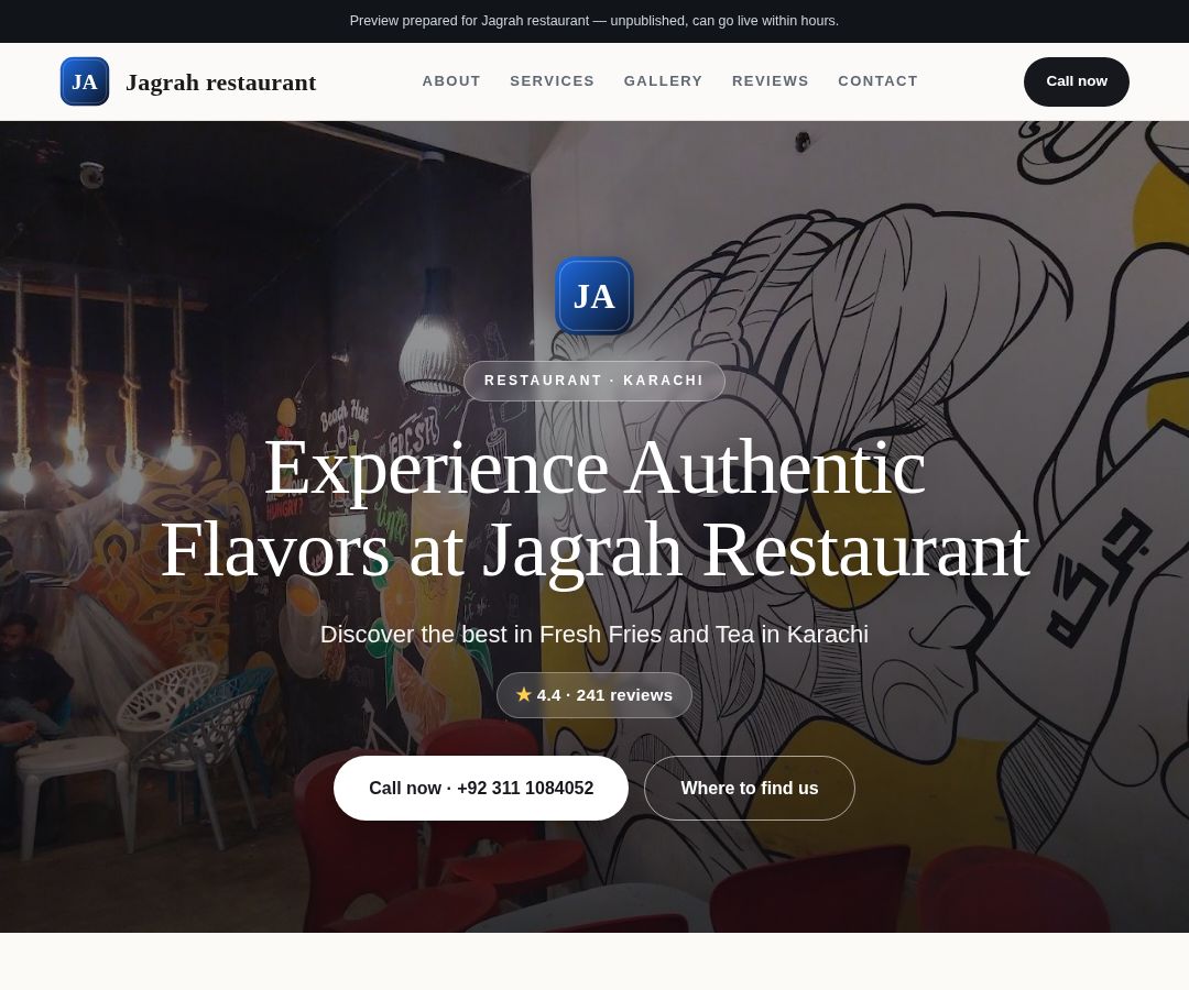 Jagrah restaurant