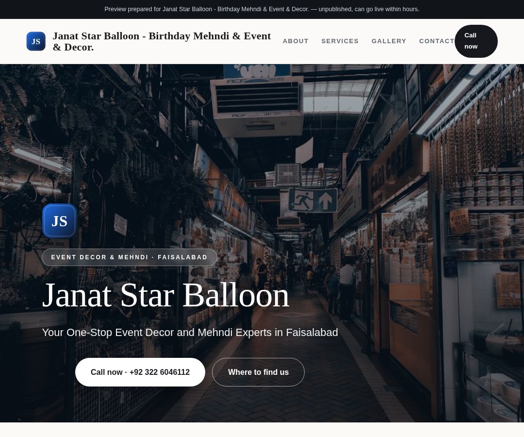 Janat Star Balloon - Birthday Mehndi & Event & Decor.