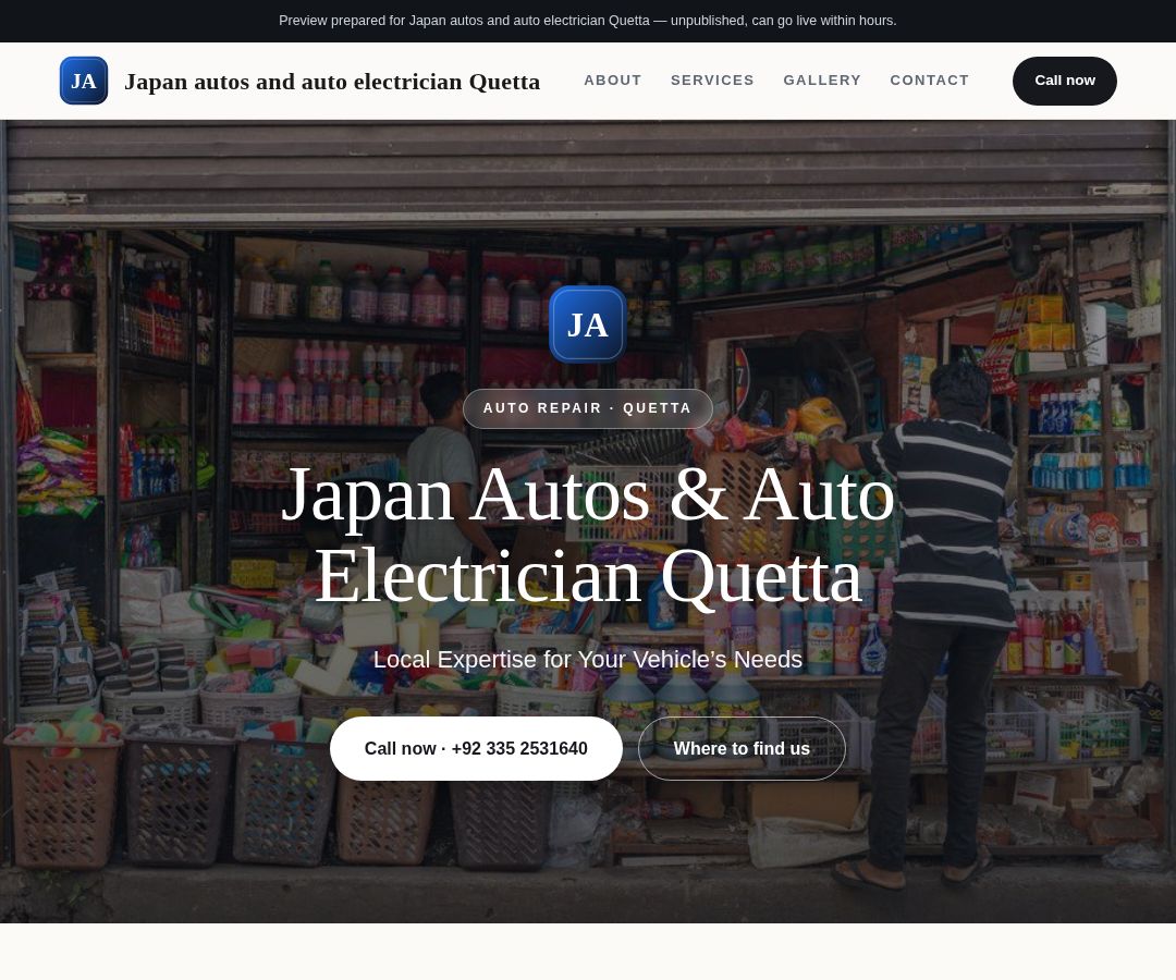 Japan autos and auto electrician Quetta