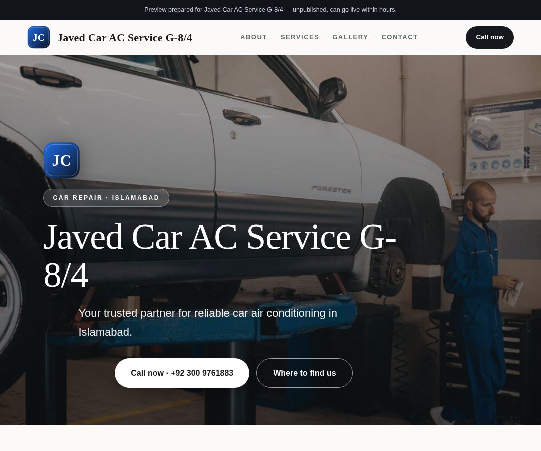 Javed Car AC Service G-8/4