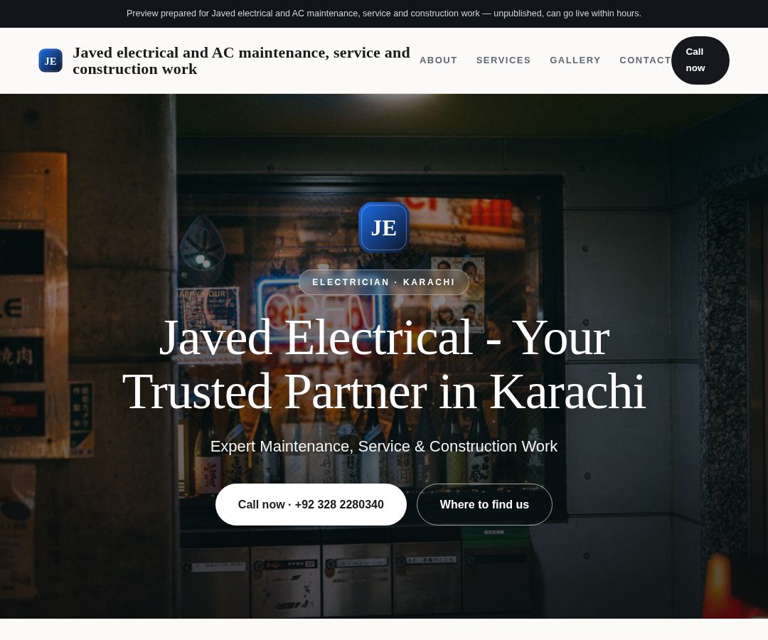Javed electrical and AC maintenance, service and construction work