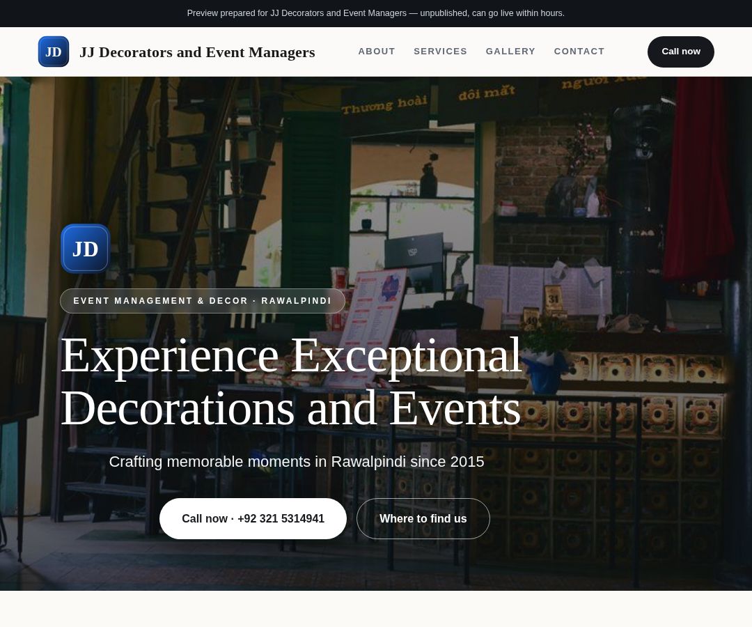 JJ Decorators and Event Managers