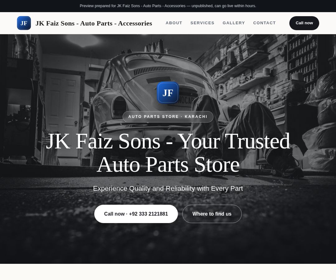 JK Faiz Sons - Auto Parts - Accessories