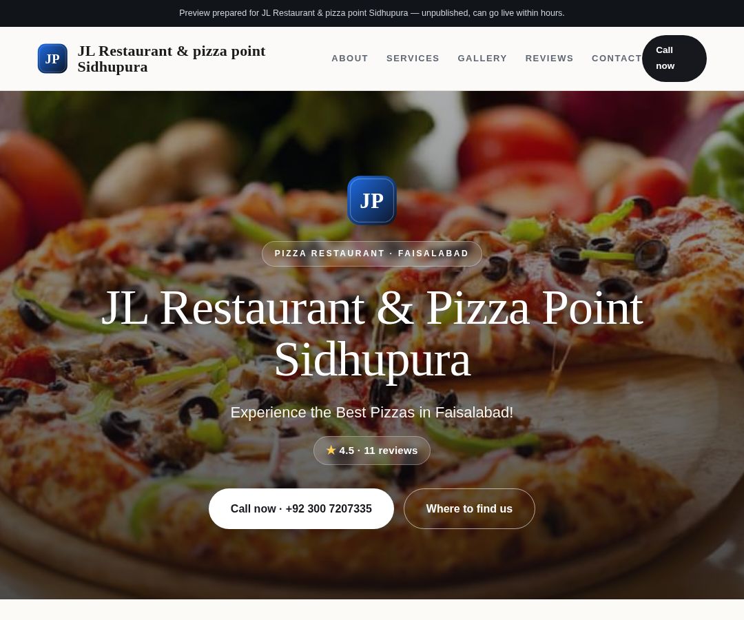 JL Restaurant & pizza point Sidhupura